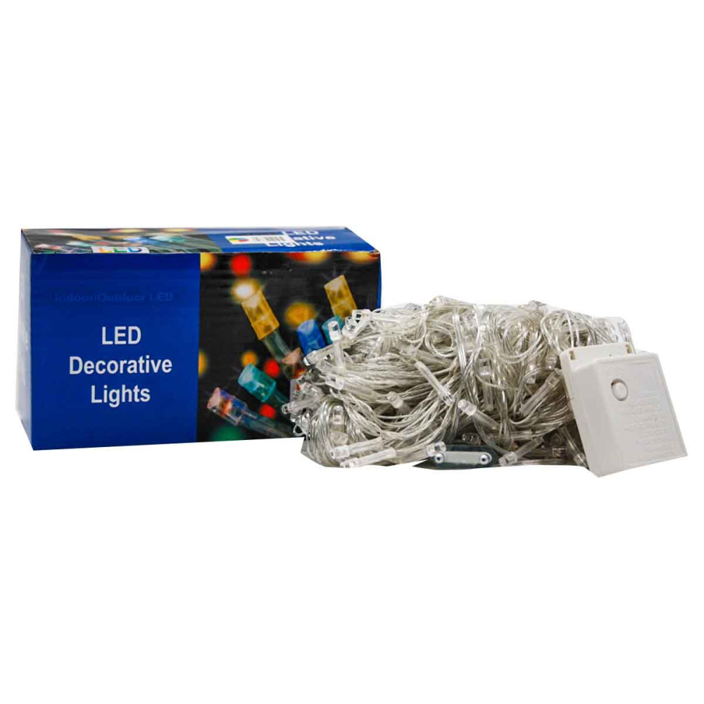 Гирлянда LED разноцветная, прозрачный 5-жильный шнур, 8 режимов, 80–100 ламп, длина 7 м, 220 В, в коробке, №NC127-100-MIX-1 (100) Гирлянда LED разноцветная, прозрачный 5-жильный шнур, 8 режимов, 80–100 ламп, длина 7 м, 220 В, в коробке, №NC127-100-MIX-1 (100)