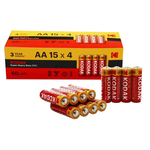 Батарейки сольові Kodak R06/AA, 4 шт. у спайці (1440/60) Батарейки сольові Kodak R06/AA, 4 шт. у спайці (1440/60)