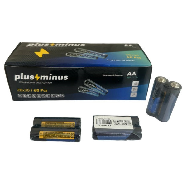 Батарейки лужні Plus Minus LR06/AA, Alkaline, 2 шт. у спайці, № PM-2LR06 (1200)