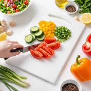 Однотонная белая кухонная доска из пластика, (22.5*24*0.4)см, №RP-9615 (48)