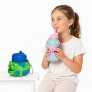 Бутылка для воды силиконовая складная с пузырьками (8,7*19)см с брелоком 2 цвета, №YC-006 (125) Бутылка для воды силиконовая складная с пузырьками (8,7*19)см с брелоком 2 цвета, №YC-006 (125)
