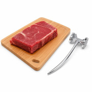 Кухонный двусторонний молоток для отбивания мяса из цинкового сплава, размером (21*5)см, на листе, №AR4900 (72)