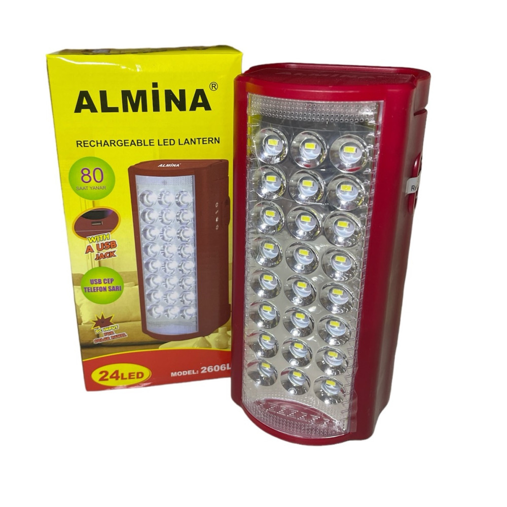 Ліхтарик "ALMINA"№2606L великий 24LED в коробці (8,5*9,5*20)см (12) Ліхтарик "ALMINA"№2606L великий 24LED в коробці (8,5*9,5*20)см (12)