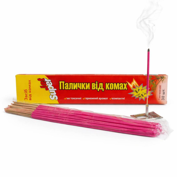 Палочки от комаров Jet Super, 30 шт. в пачке, 32,5 см*0,3 мм №В-30 (60) Палочки от комаров Jet Super, 30 шт. в пачке, 32,5 см*0,3 мм №В-30 (60)
