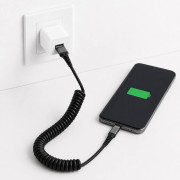 Кабель спіральний для заряджання та передавання даних USB-A — Type-C, чорний, №CB160 (360) Кабель спіральний для заряджання та передавання даних USB-A — Type-C, чорний, №CB160 (360)
