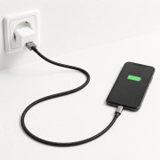 Кабель обплетений для заряджання та передавання даних USB-A — Lightning, чорний, №CB186 (300) Кабель обплетений для заряджання та передавання даних USB-A — Lightning, чорний, №CB186 (300)