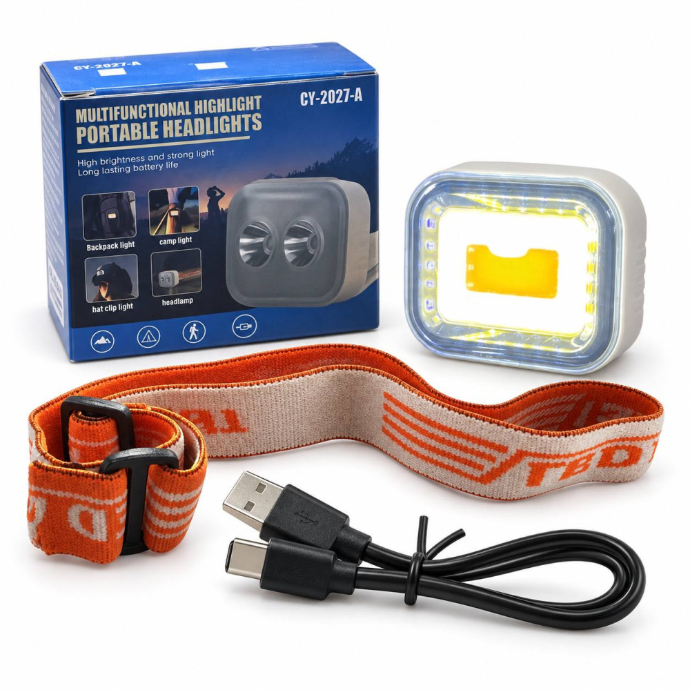 Ліхтарик налобний акумуляторний від USB пл. прямокут. (5.2*3.2)см з USB шнуром №CY-2027-C (240) Ліхтарик налобний акумуляторний від USB пл. прямокут. (5.2*3.2)см з USB шнуром №CY-2027-C (240)
