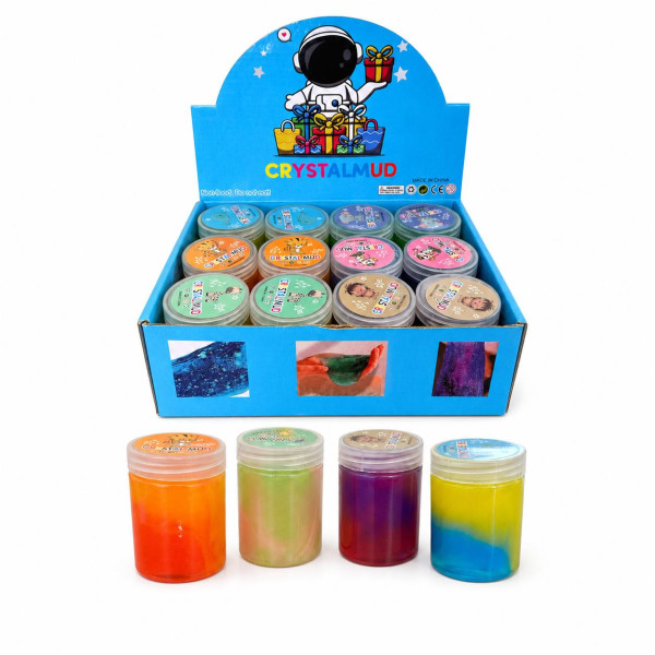Лизун Crystal Mud у пластиковій баночці, різні поєднання кольорів, (5,2*7,2)см, 12 шт. в упаковці, №1520-1 (240) Лизун Crystal Mud у пластиковій баночці, різні поєднання кольорів, (5,2*7,2)см, 12 шт. в упаковці, №1520-1 (240)
