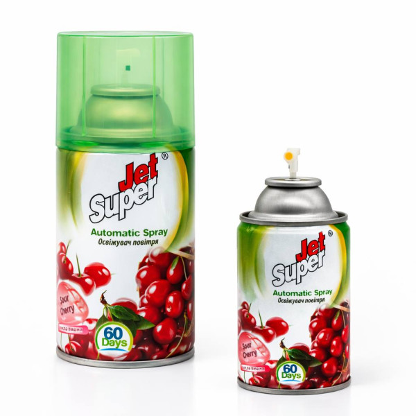 Балон змінний для освіжувача повітря Jet Super Sour Cherry «Вишня», 260 мл, №001 (48)