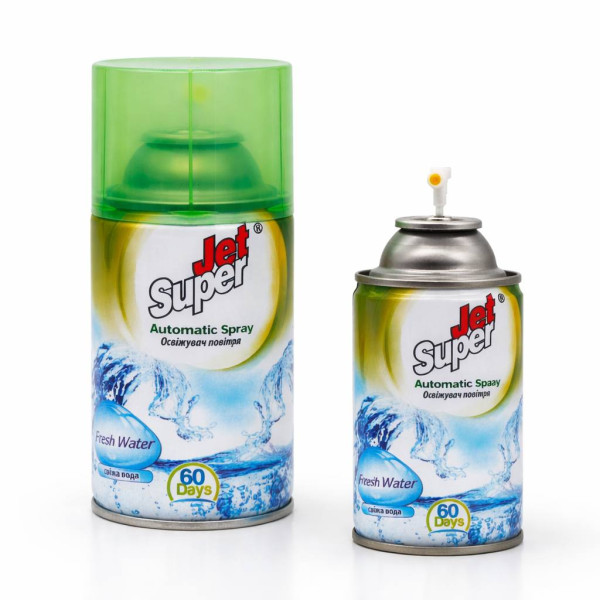 Балон змінний для освіжувача повітря Jet Super Fresh Water «Свіжа вода», 260 мл, №002 (48) Балон змінний для освіжувача повітря Jet Super Fresh Water «Свіжа вода», 260 мл, №002 (48)