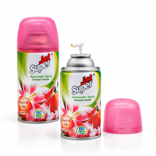 Балон для освіжувача повітря змінний Jet Super «Персик і лілія» (Peach & Lily), 260 мл №007 (48)