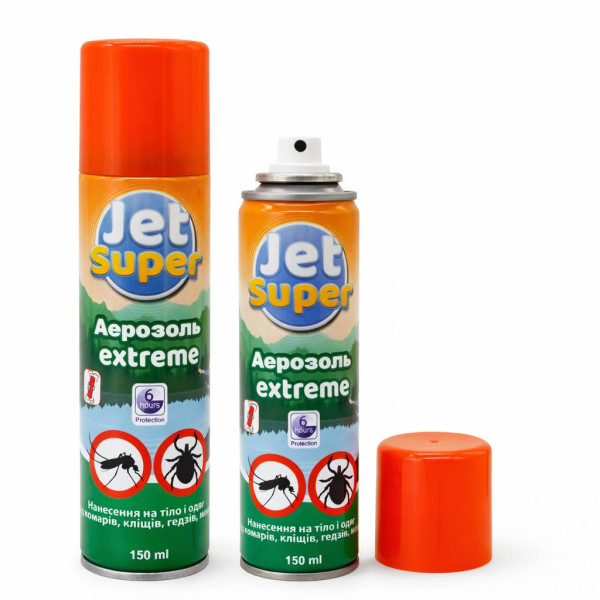 Аерозоль-репелент від комарів Jet Super Extreme, захист до 6 годин, Туреччина, 150 мл (48)