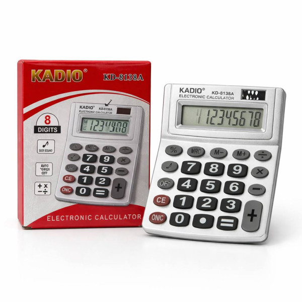 Калькулятор среднего размера (11.3 × 14.3) см на 1 батарейке 1130 в картонной коробке №NKD-8138A (120) Калькулятор среднего размера (11.3 × 14.3) см на 1 батарейке 1130 в картонной коробке №NKD-8138A (120)