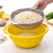 Друшляк-сітка з мискою, з металу та пластику, 2.5 л, (28*11)см, 3 кольори, №2-5-L (50)