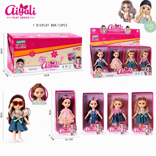 Кукла Aiyali, (5,5*19*10)см, 12 наборов в упаковке, цена за набор, №3008-7 (192) Кукла Aiyali, (5,5*19*10)см, 12 наборов в упаковке, цена за набор, №3008-7 (192)