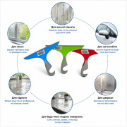 Склоочисник для миття вікон пластиковий із короткою ручкою, (16 × 22) см, №7028 (100) Склоочисник для миття вікон пластиковий із короткою ручкою, (16 × 22) см, №7028 (100)