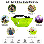 Сумка поясна чоловіча з поліестеру, 4 відділення, розмір (34,5 × 15) см, №0504 (200)