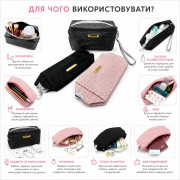 Косметичка прямоугольная из PU, с металлическим декором, с 1 молнией, с 1 ручкой, 4 цвета, 12 шт. в упаковке, размер (24,5 × 7 × 10,8) см, №833-6 (300)