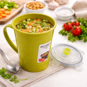 Кружка для супа из пластика, с пластиковой крышкой, 850 мл, 3 цвета, в клеёнке (11*16)см, №JLB-40 (36) Кружка для супа из пластика, с пластиковой крышкой, 850 мл, 3 цвета, в клеёнке (11*16)см, №JLB-40 (36)